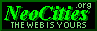 a black and green graphic reading 'neocities.org, the web is yours'